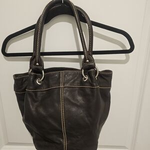 Tignanello Dark Brown Leather Tote